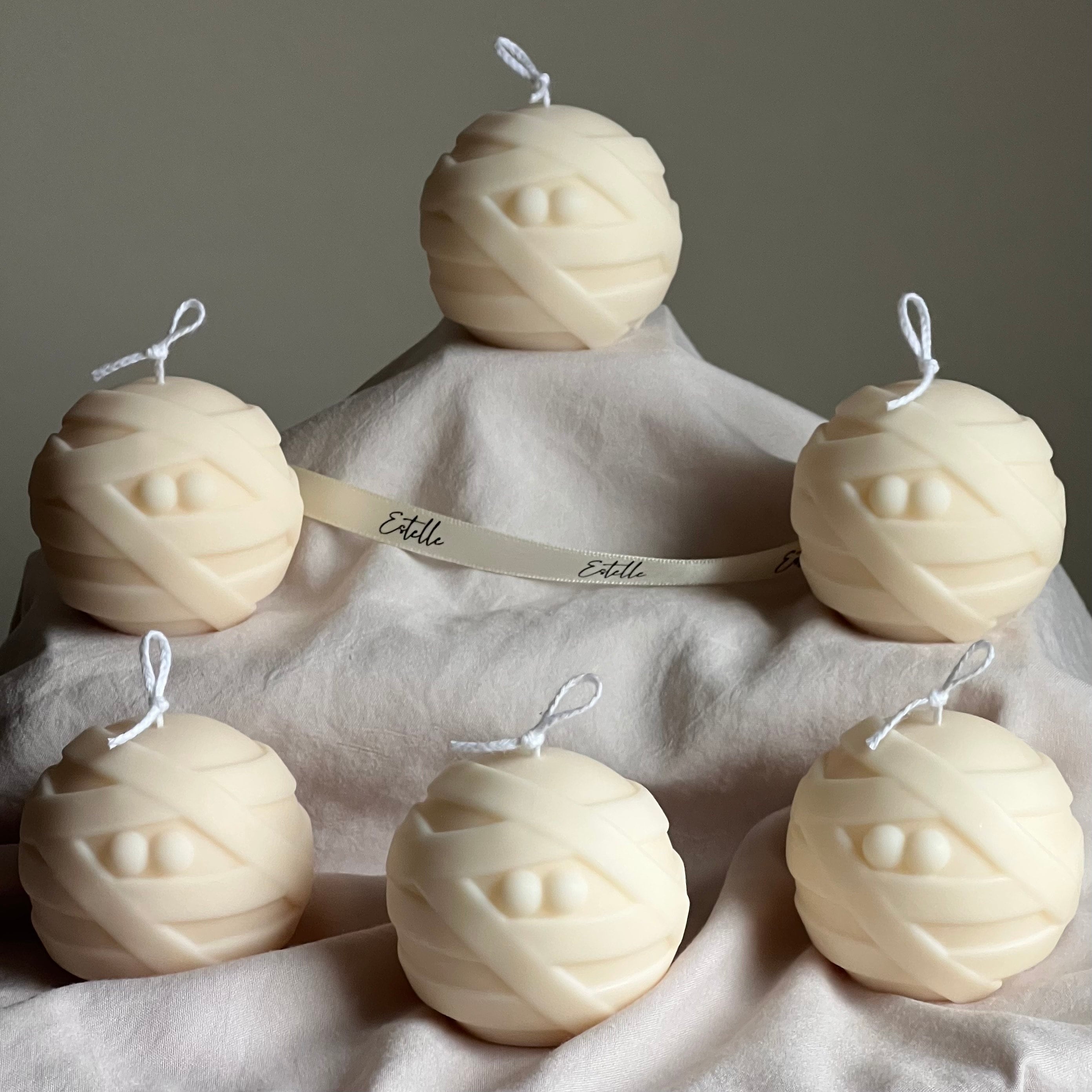 Handmade Halloween Mummy Candle | Sculptural Soy Wax Candle