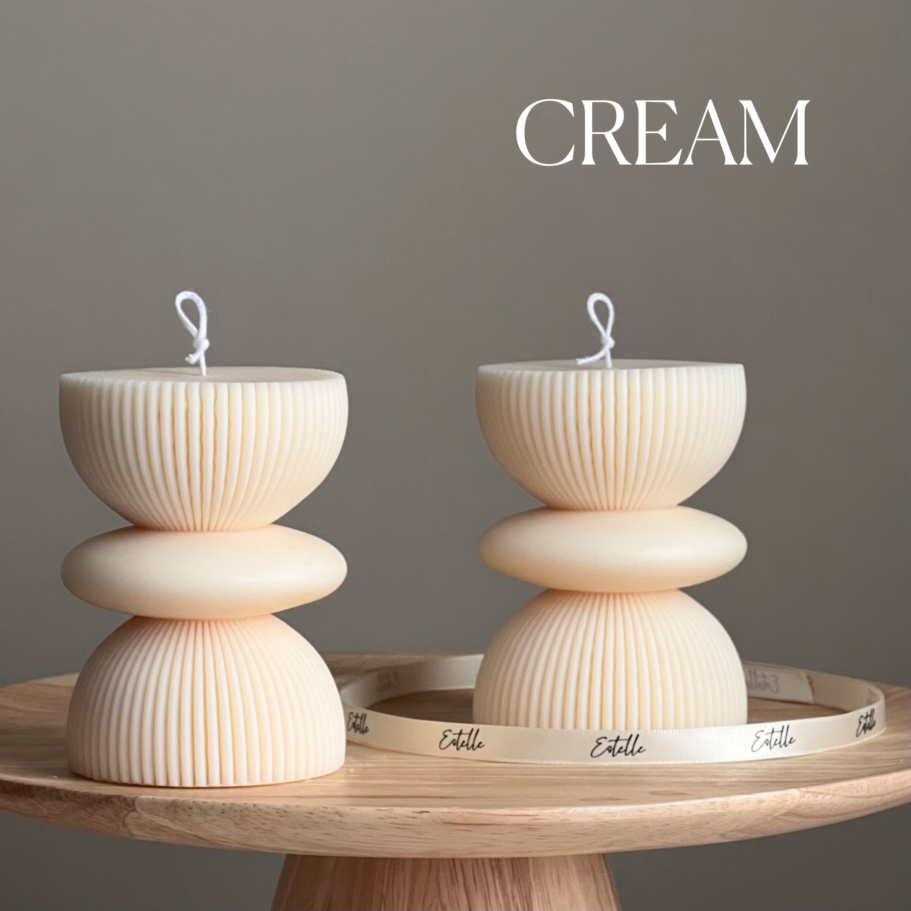 Geometric Soy Pillar Candle: Sculptural Home Decor