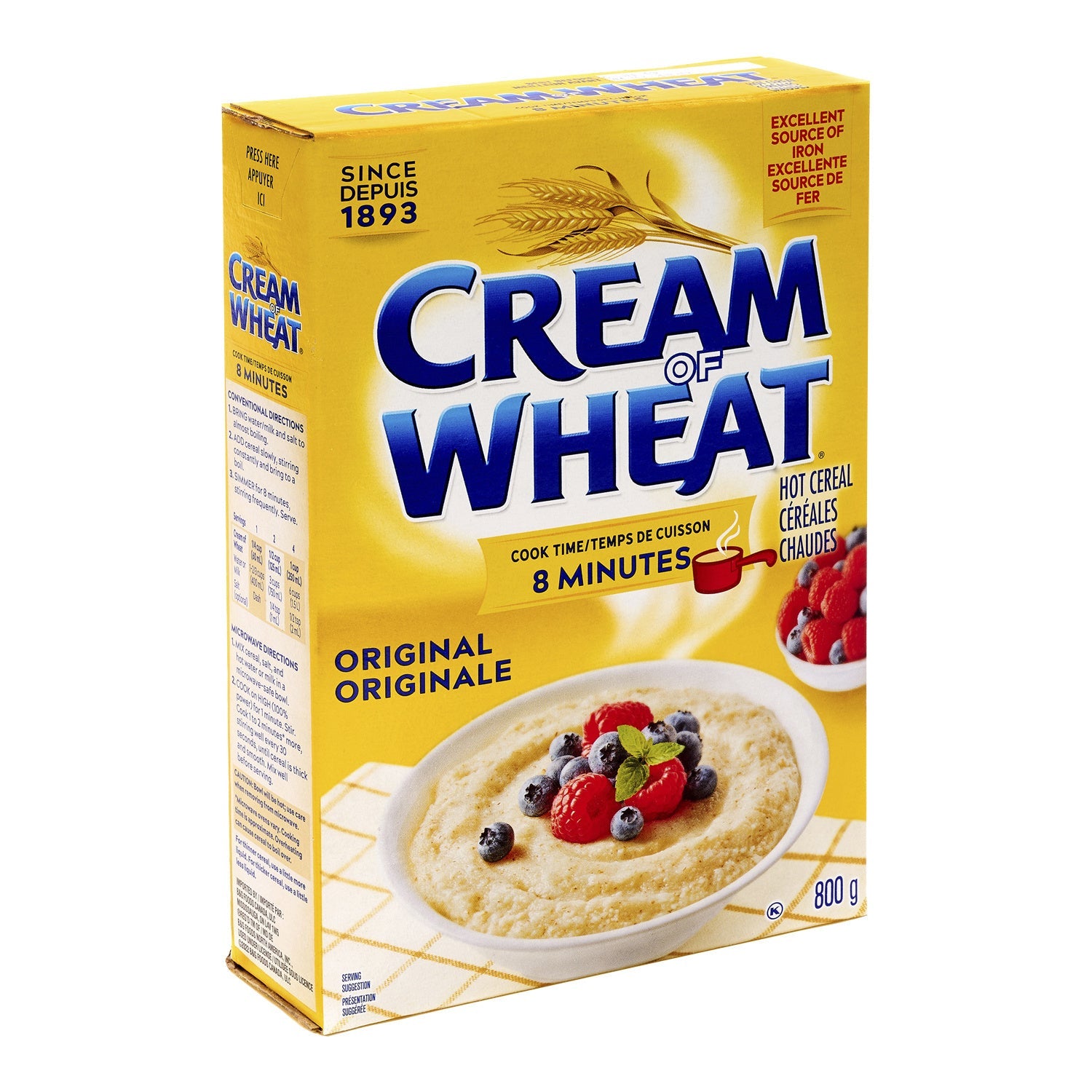 Cereal Cream Of Wheat - 12 x 800 g - Nabisco - Restaurant and Foodservice Ingredients - Canadian Distribution - Ships Free Within Canada on Orders Above CAD $199-0